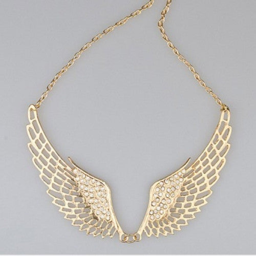 Angel Wings Gold Color Choker Necklace