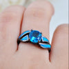 Claw Rings Ocean Blue Fire Opal Stone