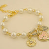 Heart D Pearl Love Heart Bracelet