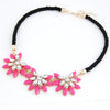 Link Chain Crystal Flower Necklace