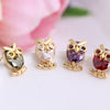 Fashion Jewelry Owl Gold Plated Stud Earrings