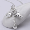 Angel Wings Heart Love Pendant Necklace